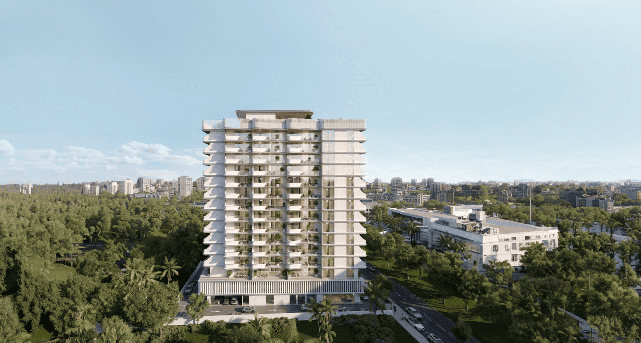 Modern kitchen in Cove Edition apartment with state-of-the-art appliances and sleek finishes.